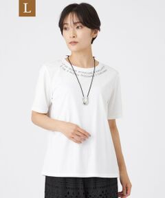 EVEX by KRIZIA  (大きいサイズ) / エヴェックス バイ クリツィア (オオキイサイズ) その他トップス | 【L】【接触冷感】【ウォッシャブル】ネックエンブロイダリーカットソー