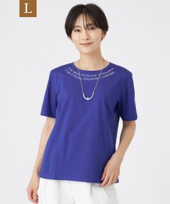 EVEX by KRIZIA  (大きいサイズ) / エヴェックス バイ クリツィア (オオキイサイズ) その他トップス | 【L】【接触冷感】【ウォッシャブル】ネックエンブロイダリーカットソー