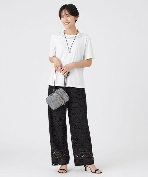 EVEX by KRIZIA  (大きいサイズ) / エヴェックス バイ クリツィア (オオキイサイズ) その他トップス | 【L】【接触冷感】【ウォッシャブル】ネックエンブロイダリーカットソー | 詳細1