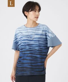 EVEX by KRIZIA  (大きいサイズ) / エヴェックス バイ クリツィア (オオキイサイズ) その他トップス | 【L】【接触冷感】【ウォッシャブル】グラデーションゼブラカットソー