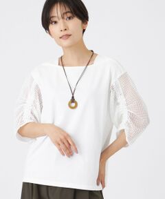 EVEX by KRIZIA  (大きいサイズ) / エヴェックス バイ クリツィア (オオキイサイズ) その他トップス | 【L】【ウォッシャブル】メッシュコンビカットソー