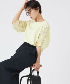 EVEX by KRIZIA  (大きいサイズ) / エヴェックス バイ クリツィア (オオキイサイズ) その他トップス | 【L】【ウォッシャブル】メッシュコンビカットソー