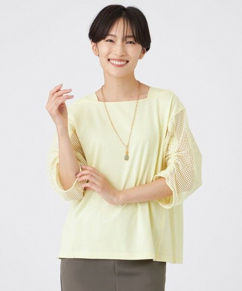 EVEX by KRIZIA  (大きいサイズ) / エヴェックス バイ クリツィア (オオキイサイズ) その他トップス | 【L】【ウォッシャブル】メッシュコンビカットソー | 詳細5