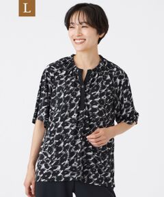 EVEX by KRIZIA  (大きいサイズ) / エヴェックス バイ クリツィア (オオキイサイズ) その他トップス | 【L】【接触冷感】【UV対策】【マシンウォッシャブル】カモフラパンサーギャザープルオーバー