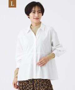 EVEX by KRIZIA  (大きいサイズ) / エヴェックス バイ クリツィア (オオキイサイズ) その他トップス | 【L】【接触冷感】【マシンウォッシャブル】スパンローンペプラムシャツ