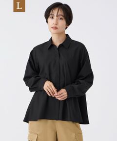 EVEX by KRIZIA  (大きいサイズ) / エヴェックス バイ クリツィア (オオキイサイズ) その他トップス | 【L】【接触冷感】【マシンウォッシャブル】スパンローンペプラムシャツ