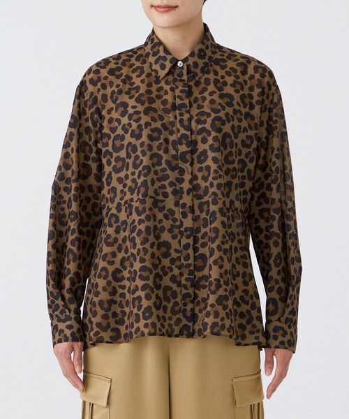 EVEX by KRIZIA  (大きいサイズ) / エヴェックス バイ クリツィア (オオキイサイズ) その他トップス | 【L】【接触冷感】【マシンウォッシャブル】パンサープリントペプラムシャツ | 詳細2