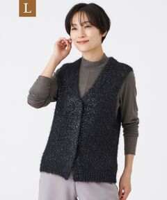 EVEX by KRIZIA  (大きいサイズ) / エヴェックス バイ クリツィア (オオキイサイズ) その他トップス | 【L】【ウォッシャブル】メタリックヤーンニットベスト