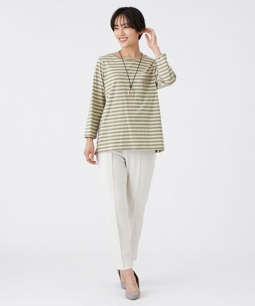 EVEX by KRIZIA  (大きいサイズ) / エヴェックス バイ クリツィア (オオキイサイズ) その他トップス | 【L】【接触冷感】【マシンウォッシャブル】エンブロイダリーボーダーカットソー | 詳細3