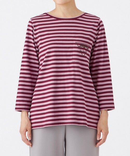 EVEX by KRIZIA  (大きいサイズ) / エヴェックス バイ クリツィア (オオキイサイズ) その他トップス | 【L】【接触冷感】【マシンウォッシャブル】エンブロイダリーボーダーカットソー | 詳細4