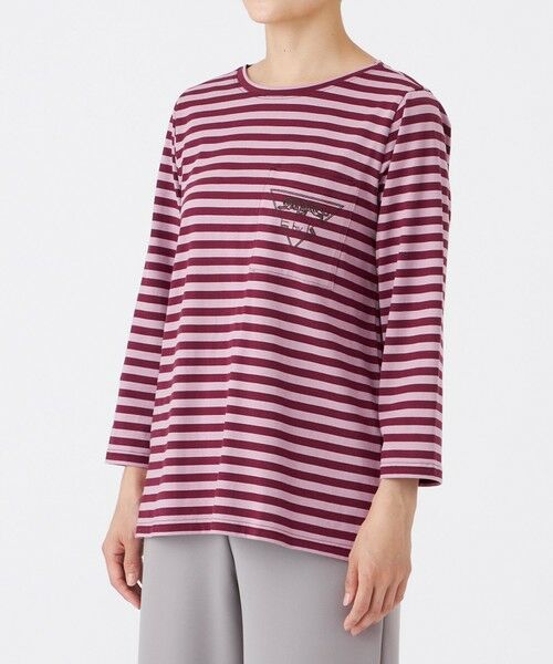 EVEX by KRIZIA  (大きいサイズ) / エヴェックス バイ クリツィア (オオキイサイズ) その他トップス | 【L】【接触冷感】【マシンウォッシャブル】エンブロイダリーボーダーカットソー | 詳細5