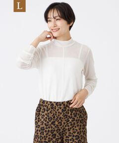 EVEX by KRIZIA  (大きいサイズ) / エヴェックス バイ クリツィア (オオキイサイズ) その他トップス | 【L】【ウォッシャブル】シアーラメジャージーハイネックカットソー