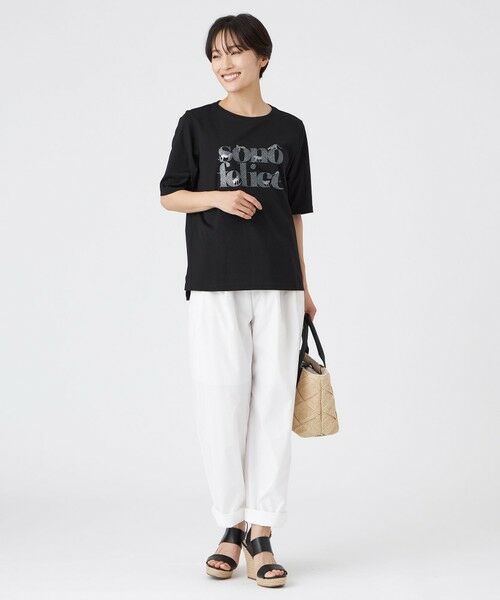 EVEX by KRIZIA  (大きいサイズ) / エヴェックス バイ クリツィア (オオキイサイズ) その他トップス | 【L】【接触冷感】【ウォッシャブル】グリッターロゴプリントカットソー | 詳細2