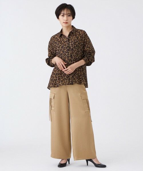 EVEX by KRIZIA  (大きいサイズ) / エヴェックス バイ クリツィア (オオキイサイズ) その他パンツ | 【L】【マシンウォッシャブル】ソフトサテンカーゴパンツ | 詳細1