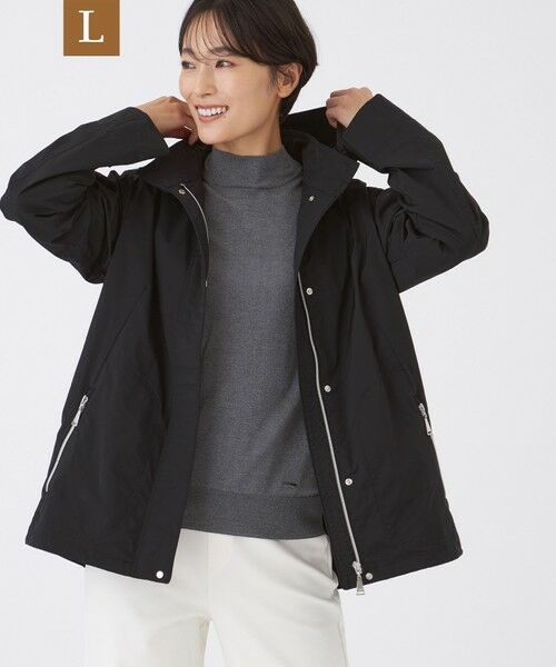 EVEX by KRIZIA (大きいサイズ)/エヴェックス バイ クリツィア (オオキイサイズ) 【L】【カタログ掲載】【はっ水・マシンウォッシャブル】グレイスメモリーフーデッドブルゾン ブラック 46