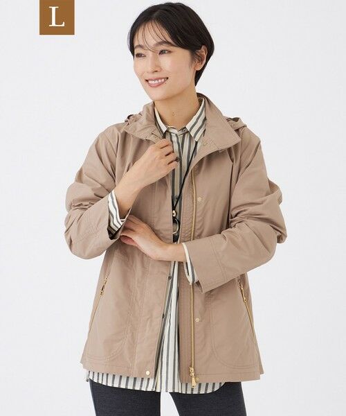 EVEX by KRIZIA (大きいサイズ) / エヴェックス バイ クリツィア (オオキイサイズ) その他アウター | 【L】【カタログ掲載】【はっ水・マシンウォッシャブル】グレイスメモリーフーデッドブルゾン(ベージュ)