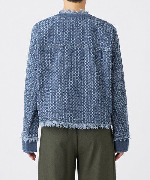 EVEX by KRIZIA  (大きいサイズ) / エヴェックス バイ クリツィア (オオキイサイズ) テーラードジャケット | 【L】【カタログ掲載品】【マシンウォッシャブル】パンチングデニムノーカラージャケット | 詳細4