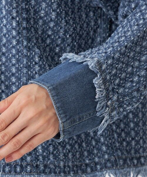 EVEX by KRIZIA  (大きいサイズ) / エヴェックス バイ クリツィア (オオキイサイズ) テーラードジャケット | 【L】【カタログ掲載品】【マシンウォッシャブル】パンチングデニムノーカラージャケット | 詳細5