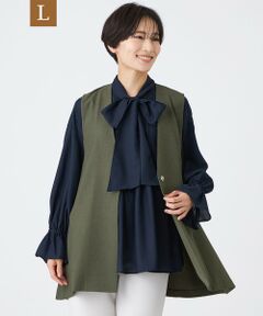 EVEX by KRIZIA  (大きいサイズ) / エヴェックス バイ クリツィア (オオキイサイズ) ベスト | 【L】【吸水速乾】【遮熱】【着用じわ防止】【ストレッチ性】ドライメランジフレアジレ