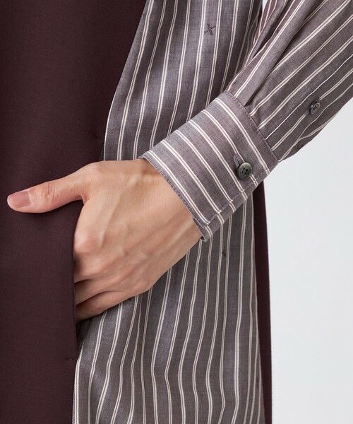 EVEX by KRIZIA  (大きいサイズ) / エヴェックス バイ クリツィア (オオキイサイズ) ロング・マキシ丈ワンピース | 【L】【カタログ掲載品】【ウォッシャブル】ストライプジャカードコンビワンピース | 詳細9