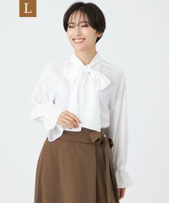 EVEX by KRIZIA  (大きいサイズ) / エヴェックス バイ クリツィア (オオキイサイズ) その他トップス | 【L】【マシンウォッシャブル】スパンローンボウタイブラウス