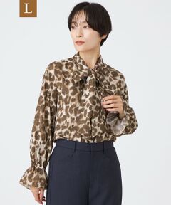 EVEX by KRIZIA  (大きいサイズ) / エヴェックス バイ クリツィア (オオキイサイズ) その他トップス | 【L】【カタログ掲載品】【マシンウォッシャブル】パンサープリントボウタイブラウス