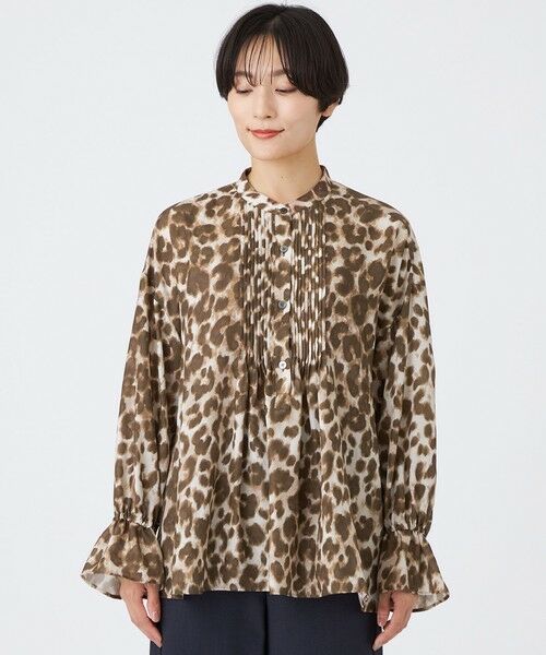 EVEX by KRIZIA  (大きいサイズ) / エヴェックス バイ クリツィア (オオキイサイズ) その他トップス | 【L】【カタログ掲載品】【マシンウォッシャブル】パンサープリントボウタイブラウス | 詳細1