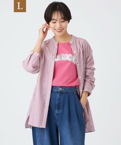 EVEX by KRIZIA  (大きいサイズ) / エヴェックス バイ クリツィア (オオキイサイズ) その他トップス | 【L】【カタログ掲載品】【ウォッシャブル】ストライプジャカードビジューブラウス