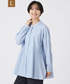 EVEX by KRIZIA  (大きいサイズ) / エヴェックス バイ クリツィア (オオキイサイズ) その他トップス | 【L】【カタログ掲載品】【ウォッシャブル】ストライプジャカードビジューブラウス