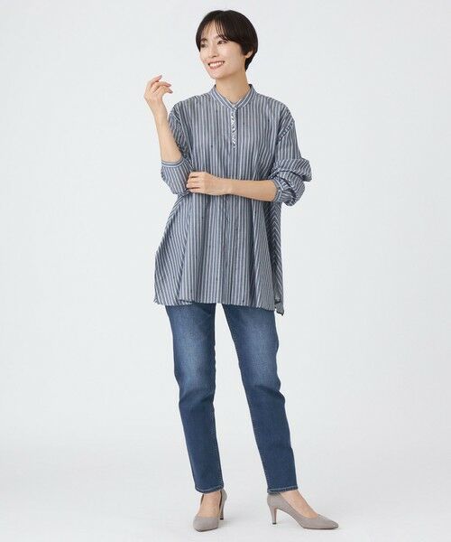 EVEX by KRIZIA  (大きいサイズ) / エヴェックス バイ クリツィア (オオキイサイズ) その他トップス | 【L】【カタログ掲載品】【ウォッシャブル】ストライプジャカードビジューブラウス | 詳細3