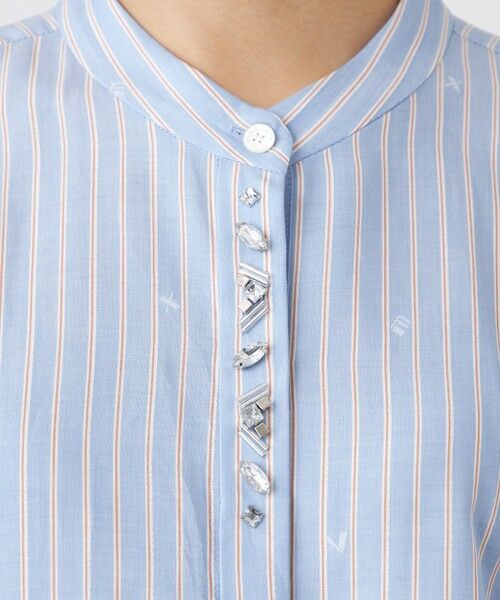 EVEX by KRIZIA  (大きいサイズ) / エヴェックス バイ クリツィア (オオキイサイズ) その他トップス | 【L】【カタログ掲載品】【ウォッシャブル】ストライプジャカードビジューブラウス | 詳細7