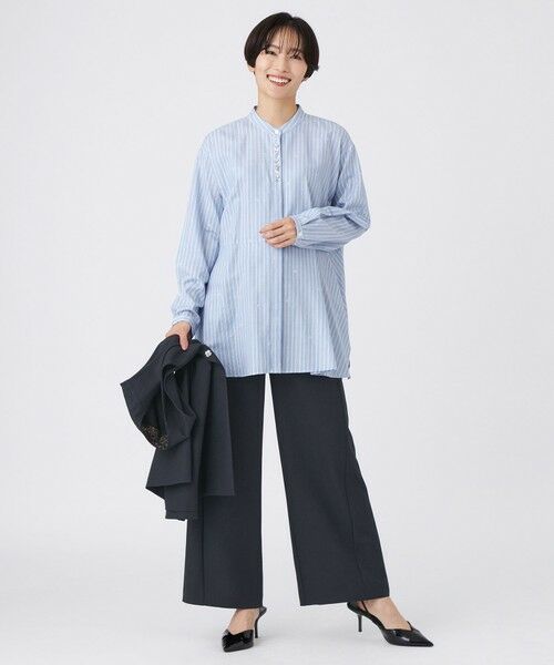 EVEX by KRIZIA  (大きいサイズ) / エヴェックス バイ クリツィア (オオキイサイズ) その他トップス | 【L】【カタログ掲載品】【ウォッシャブル】ストライプジャカードビジューブラウス | 詳細2