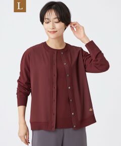 EVEX by KRIZIA  (大きいサイズ) / エヴェックス バイ クリツィア (オオキイサイズ) その他トップス | 【L】【ウォッシャブル】レーヨンストレッチニットコンビカーディガン