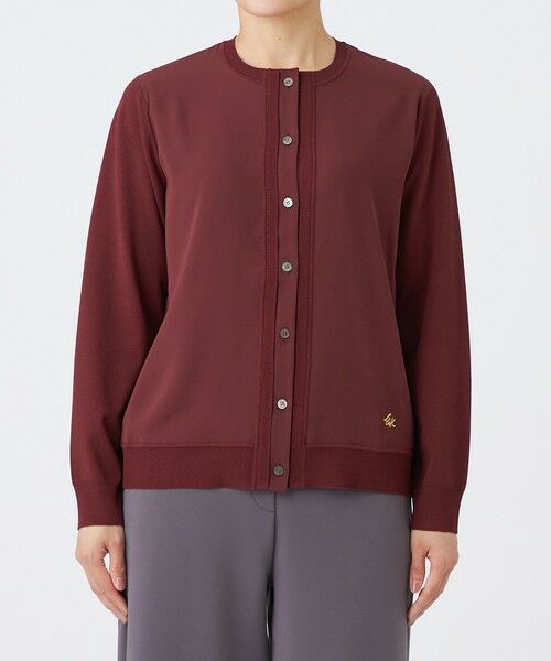 EVEX by KRIZIA  (大きいサイズ) / エヴェックス バイ クリツィア (オオキイサイズ) その他トップス | 【L】【ウォッシャブル】レーヨンストレッチニットコンビカーディガン | 詳細3