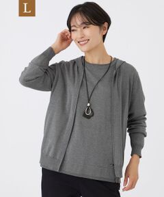 EVEX by KRIZIA  (大きいサイズ) / エヴェックス バイ クリツィア (オオキイサイズ) その他トップス | 【L】【カタログ掲載】【ウォッシャブル】ラメハイゲージニットパーカー