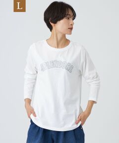 EVEX by KRIZIA  (大きいサイズ) / エヴェックス バイ クリツィア (オオキイサイズ) その他トップス | 【L】【カタログ掲載品】【ウォッシャブル】スパンコールロゴプルオーバーカットソー