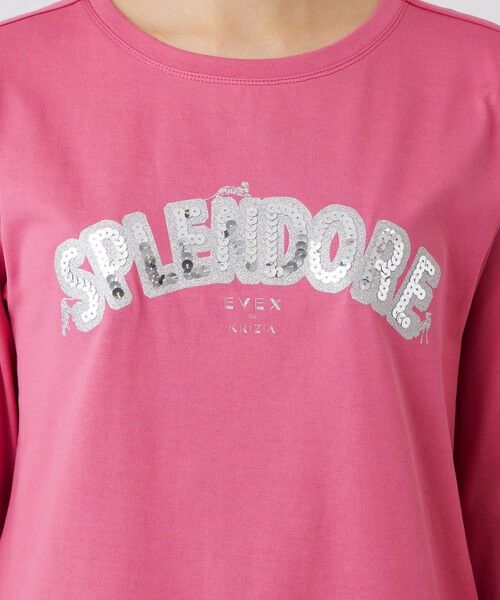 EVEX by KRIZIA  (大きいサイズ) / エヴェックス バイ クリツィア (オオキイサイズ) その他トップス | 【L】【カタログ掲載品】【ウォッシャブル】スパンコールロゴプルオーバーカットソー | 詳細7