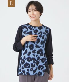 EVEX by KRIZIA  (大きいサイズ) / エヴェックス バイ クリツィア (オオキイサイズ) その他トップス | 【L】【ウォッシャブル】ジオメトリックパンサーカットソー