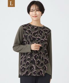 EVEX by KRIZIA  (大きいサイズ) / エヴェックス バイ クリツィア (オオキイサイズ) その他トップス | 【L】【ウォッシャブル】ジオメトリックパンサーカットソー