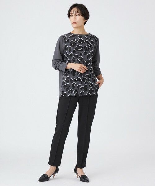 EVEX by KRIZIA  (大きいサイズ) / エヴェックス バイ クリツィア (オオキイサイズ) その他トップス | 【L】【ウォッシャブル】ジオメトリックパンサーカットソー | 詳細1