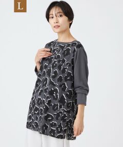 EVEX by KRIZIA  (大きいサイズ) / エヴェックス バイ クリツィア (オオキイサイズ) その他トップス | 【L】【ウォッシャブル】ジオメトリックパンサーチュニックカットソー