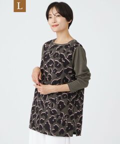 EVEX by KRIZIA  (大きいサイズ) / エヴェックス バイ クリツィア (オオキイサイズ) その他トップス | 【L】【ウォッシャブル】ジオメトリックパンサーチュニックカットソー