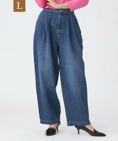 EVEX by KRIZIA  (大きいサイズ) / エヴェックス バイ クリツィア (オオキイサイズ) その他パンツ | 【L】【カタログ掲載品】【マシンウォッシャブル】パンチングデニムコンビタックバレルパンツ