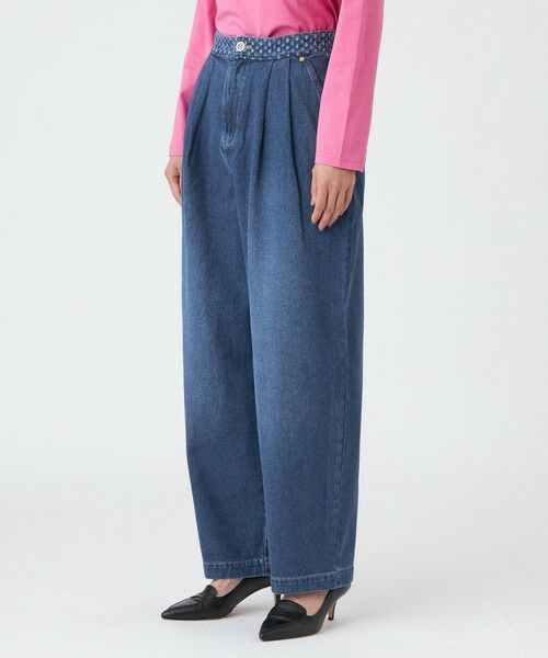 EVEX by KRIZIA  (大きいサイズ) / エヴェックス バイ クリツィア (オオキイサイズ) その他パンツ | 【L】【カタログ掲載品】【マシンウォッシャブル】パンチングデニムコンビタックバレルパンツ | 詳細4