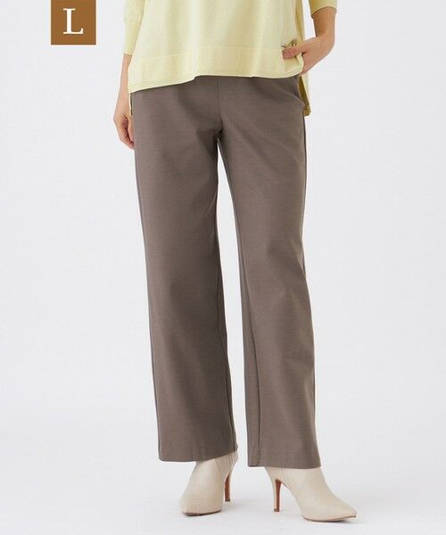 EVEX by KRIZIA (大きいサイズ)/エヴェックス バイ クリツィア (オオキイサイズ) 【L】【ベストセラー】【マシンウォッシャブル・保温性・吸湿発熱】デュアルウォームワイドパンツ ブラウン5 46