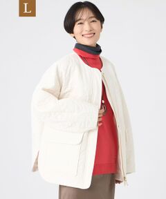 EVEX by KRIZIA  (大きいサイズ) / エヴェックス バイ クリツィア (オオキイサイズ) その他アウター | 【L】【カタログ掲載】【マシンウォッシャブル】アニマルキルトノーカラージャケット