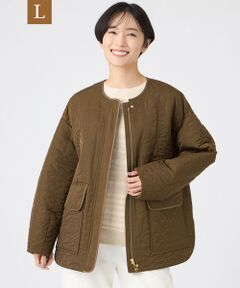 EVEX by KRIZIA  (大きいサイズ) / エヴェックス バイ クリツィア (オオキイサイズ) その他アウター | 【L】【カタログ掲載】【マシンウォッシャブル】アニマルキルトノーカラージャケット