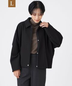 EVEX by KRIZIA  (大きいサイズ) / エヴェックス バイ クリツィア (オオキイサイズ) テーラードジャケット | 【L】【カタログ掲載】【ウォッシャブル】ウールライクジャージ—ブルゾン