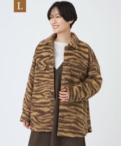 EVEX by KRIZIA  (大きいサイズ) / エヴェックス バイ クリツィア (オオキイサイズ) テーラードジャケット | 【L】タイガースライバーシャツジャケット