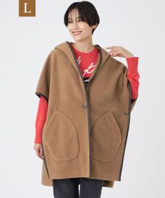 EVEX by KRIZIA  (大きいサイズ) / エヴェックス バイ クリツィア (オオキイサイズ) ベスト | 【L】【カタログ掲載】ウールライクニードルパンチケープジレ